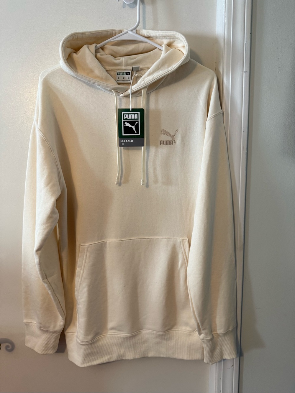 Puma Cream Relaxed-Fit Pullover Hoodie